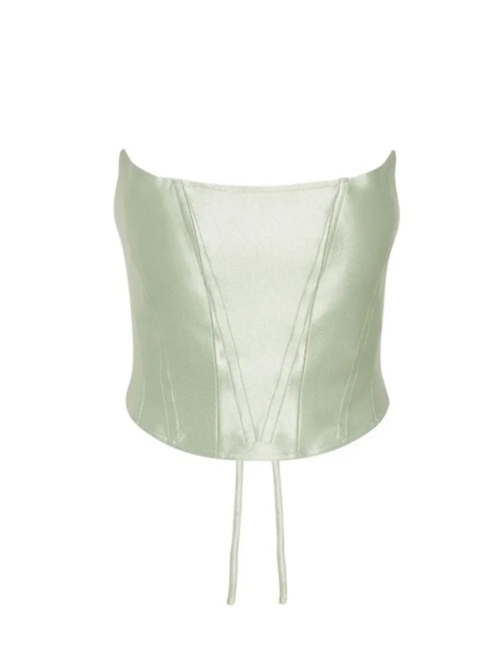 Rezek Studio Corset & Wide Leg Pants Set Green Satin Womens Size S - Picture 16 of 16